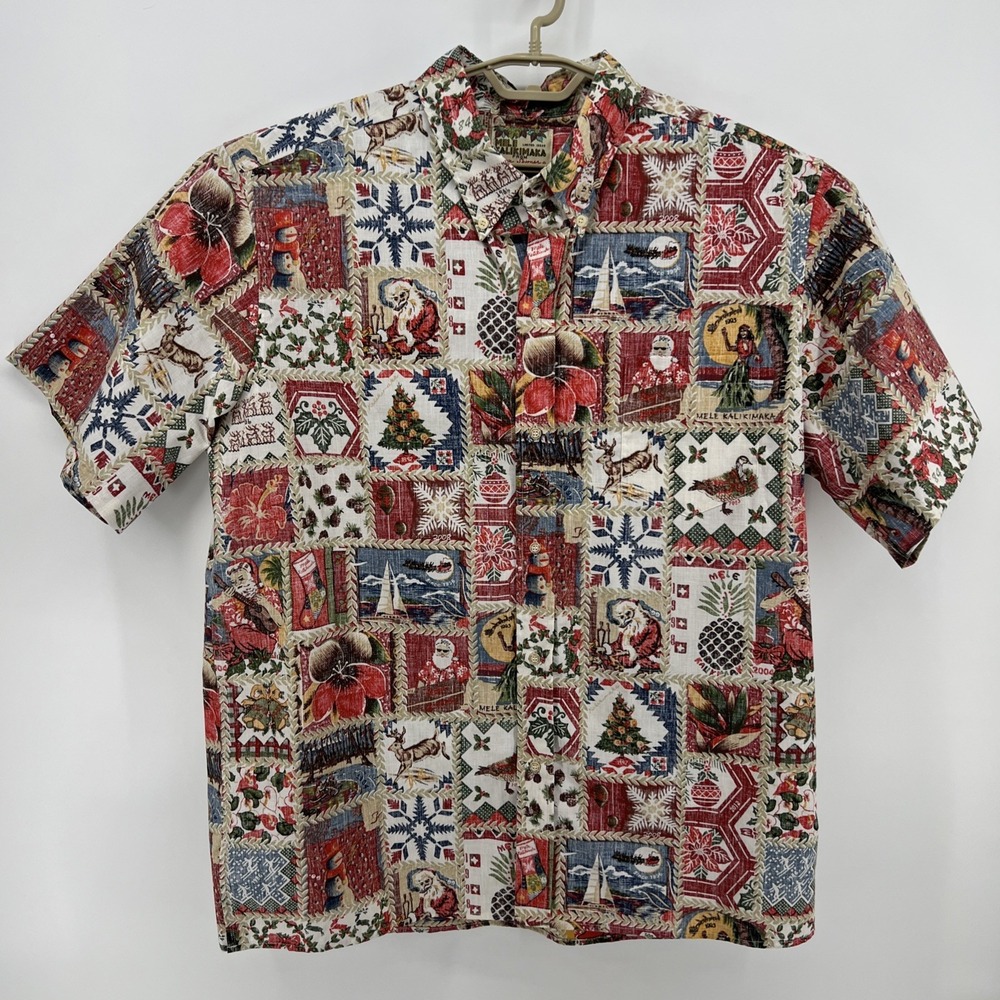 Reyn Spooner Mele Kalikimaka Christmas Limited Issue Reverse Print Shirt Sz XXL